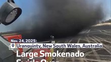 Large Smokenado Swirls Over NSW Firefighters