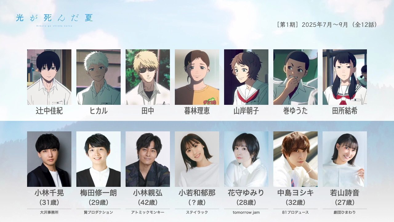 光が死んだ夏の声優さんたちは、こんな顔！