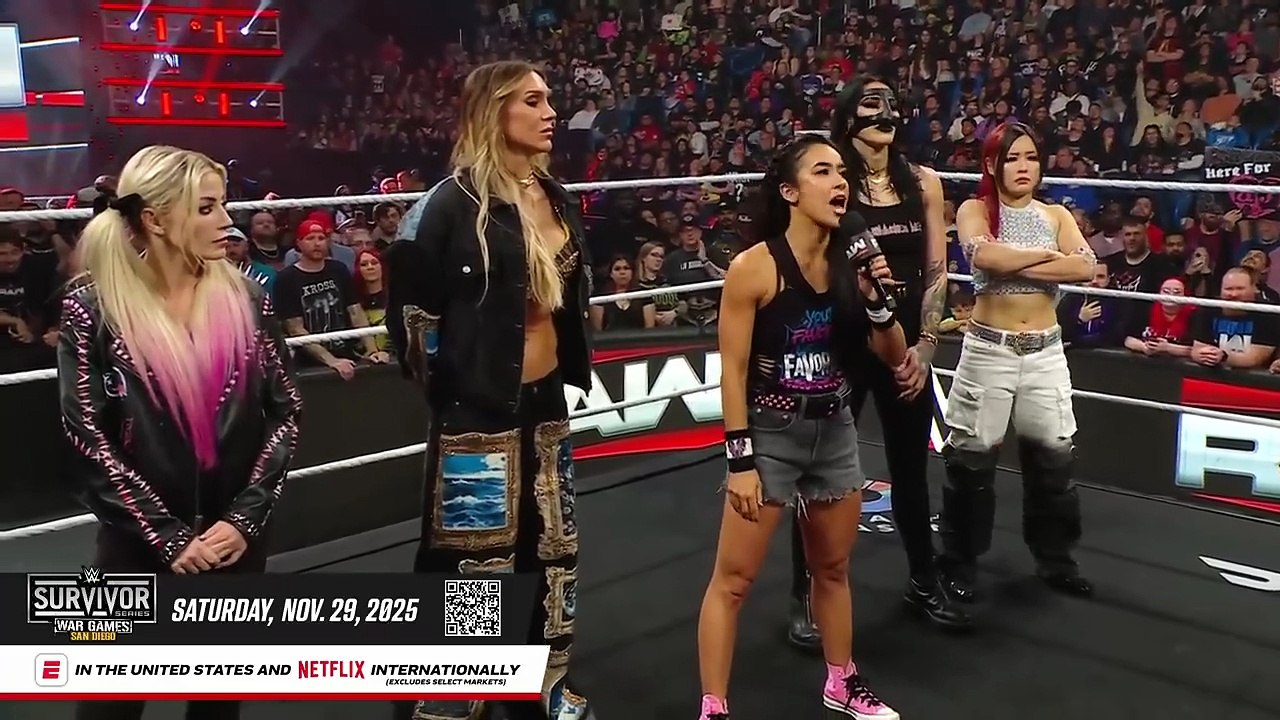 AJ Lee, Rhea Ripley and company ignite brawl with WarGames opponents_ Raw highlights, Nov. 24, 2025