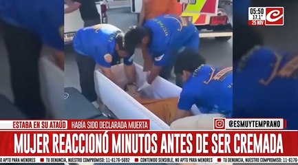 Mujer fue dada por muerta... ¡y reaccionó segundos antes de ser cremada!