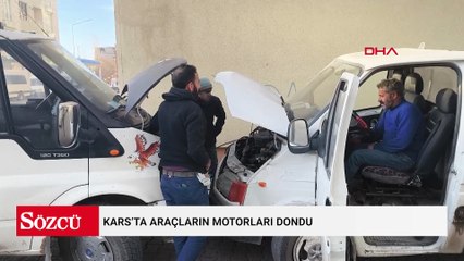 Kars’ta araçların motorları dondu