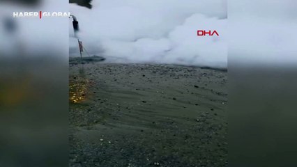 Aydın'da jeotermal sıcak su boru hattında patlama! Yol trafiğe kapandı