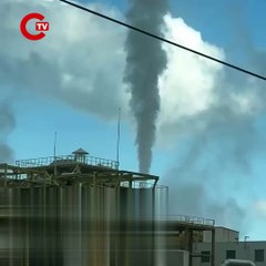 Bursa'da Cargill'den çıkan dumanlar gökyüzünü griye boyadı