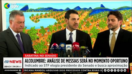 Alcolumbre comenta indicação de Jorge Messias para vaga no STF