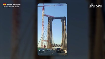 Espagne : une cabine de toilettes de chantier tombe sur un pont autoroutier