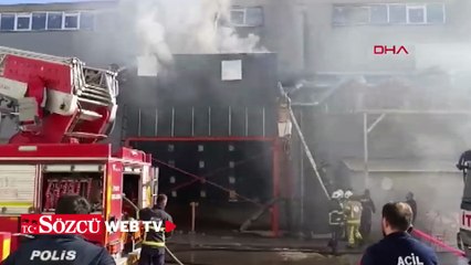Mobilya fabrikasında yangın; 1 işçi yaralandı