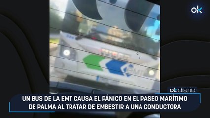 Un bus de la EMT causa el pánico en el Paseo Marítimo de Palma al tratar de embestir a una conductora