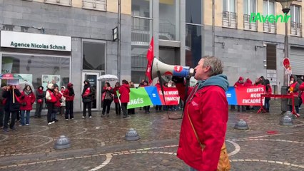 Manifestation des enseignants à Liège contre les mesures annoncées par la ministre Glatigny