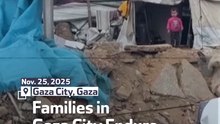 Families In Gaza City Endure Cold Displacement