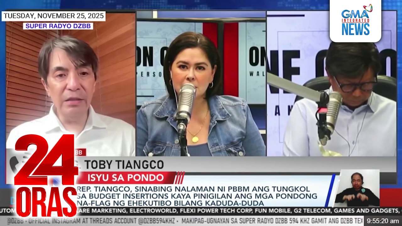 Rep. Tiangco, sinabing nalaman ni PBBM ang tungkol sa budget insertions kaya pinigilan ang mga pondong na-flag ng ehekutibo bilang kaduda-duda | 24 Oras