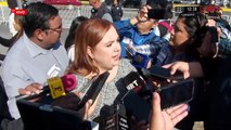 Ana Karen Sánchez durante el Segundo Informe de Gobierno de Manolo Jiménez