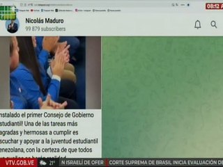 Presidente Nicolás Maduro celebra la instalación del primer Consejo de Gobierno Estudiantil