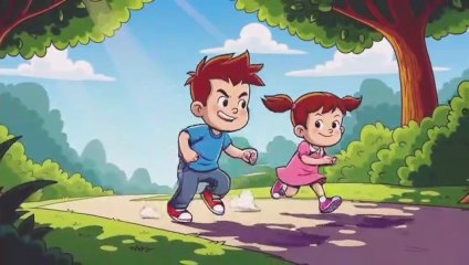 Wholesome Cartoon Story of Kids Sharing Joyful Playtime Adventures