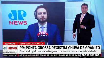 Chuva de granizo causa estragos em Ponta Grossa (PR)