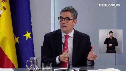 Bolaños cree que el PP se queda sin excusas para rechazar la reforma de la justicia al no haber un fiscal general procesado “El argumento era débil”