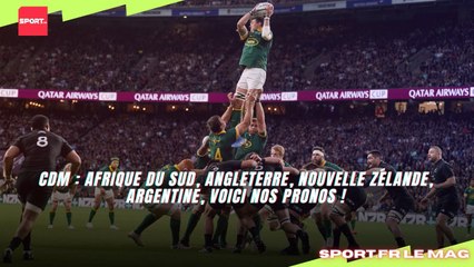 CdM : Afrique du Sud, Angleterre, Nouvelle Zélande, Argentine, voici nos pronos !