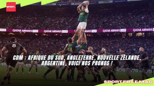 CdM : Afrique du Sud, Angleterre, Nouvelle Zélande, Argentine, voici nos pronos !