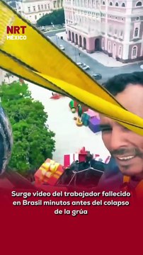 ⚠️ Circula un video del trabajador que mur1ó tras el colapso de una grúa en #Brasil, grabado apenas minutos antes del fat@l accid3nte ocurrido durante la instalación de un árbol de Navidad.