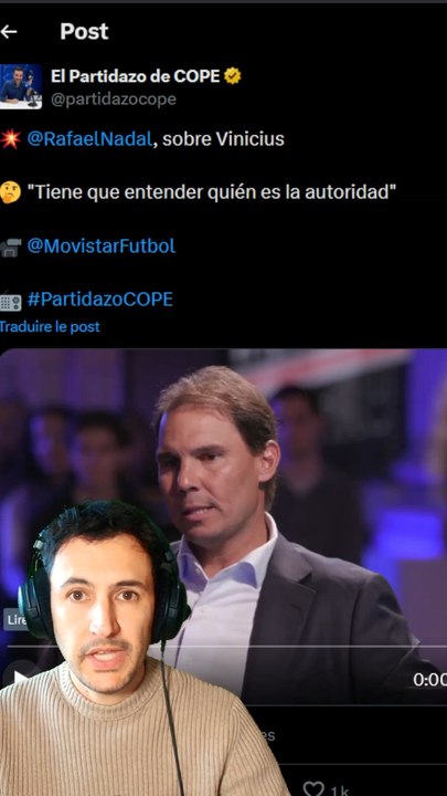 Nadal tacle Vinicius