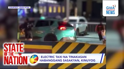Driver ng electric taxi na tinakasan ang mga nabanggang sasakyan, kinuyog | SONA