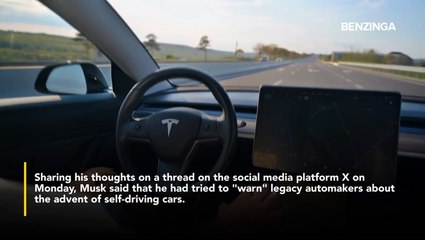Elon Musk Says He Offered Tesla FSD License To Legacy Automakers 'But They Don't Want It-' 'I've Tried To Warn Them'
