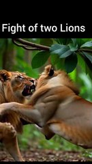 Horrible Fight of two Lions in Jungle