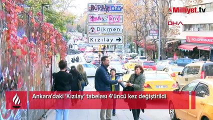 Ankara'daki 'Kızılay' tabelası 4'üncü kez değiştirildi