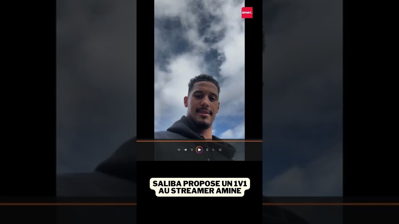 Saliba propose un 1v1 au streamer Amine #foot #live #soccer #interview