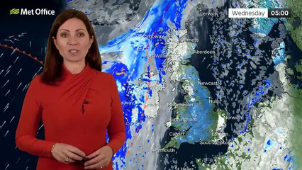 Met Office Tuesday Evening Weather Forecast 25/11/2025