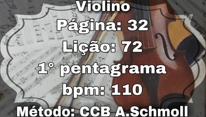 Página: 32 Lição: 72 1º pentagrama - Violino [110 bpm]