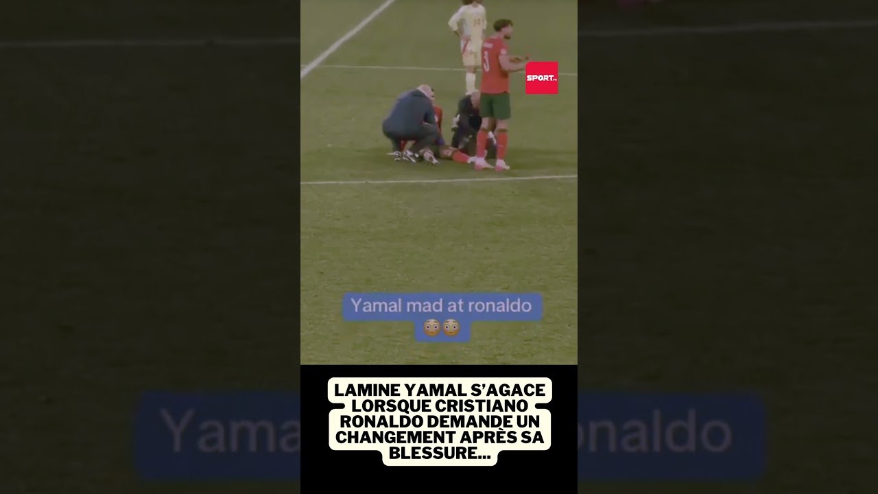 Lamine Yamal s'agace quand CR7 demande le changement après sa blessure... #football