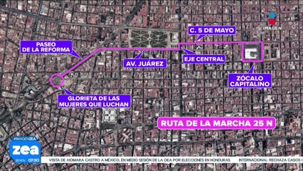 Anuncian cierres viales por la marcha del 25N