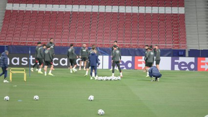 Atlético de Madrid, entrenamiento completo previo al partido ante el Inter de Milán