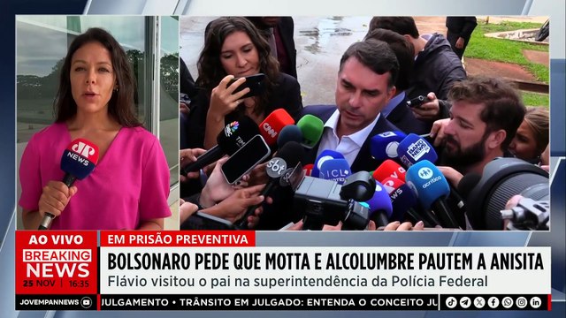 Flávio diz que Bolsonaro pediu para que Motta e Alcolumbre pautem a anistia