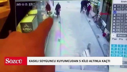 Ordu’da kasklı soyguncu kuyumcudan 5 kilo altınla kaçtı