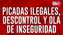 Picadas ilegales, descontrol y ola de inseguridad en Morón