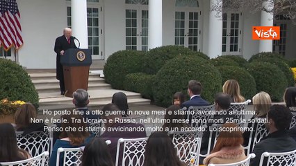 Trump: Siamo molto vicini all'accordo di pace per l'Ucraina