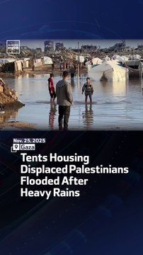 Tents Housing Displaced Palestinians Flooded After Heavy Rains