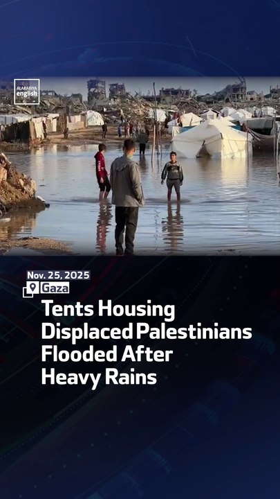 Tents Housing Displaced Palestinians Flooded After Heavy Rains