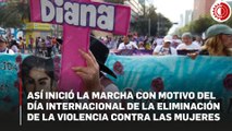 Inicia la marcha con motivo del Día Internacional  por la Eliminación de la Violencia contra las Mujeres