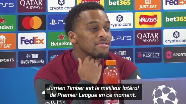 Arsenal - Jurrien Timber réagit aux compliments de Gary Neville et d’Eberechi Eze