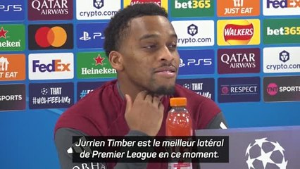 Arsenal - Jurrien Timber réagit aux compliments de Gary Neville et d’Eberechi Eze