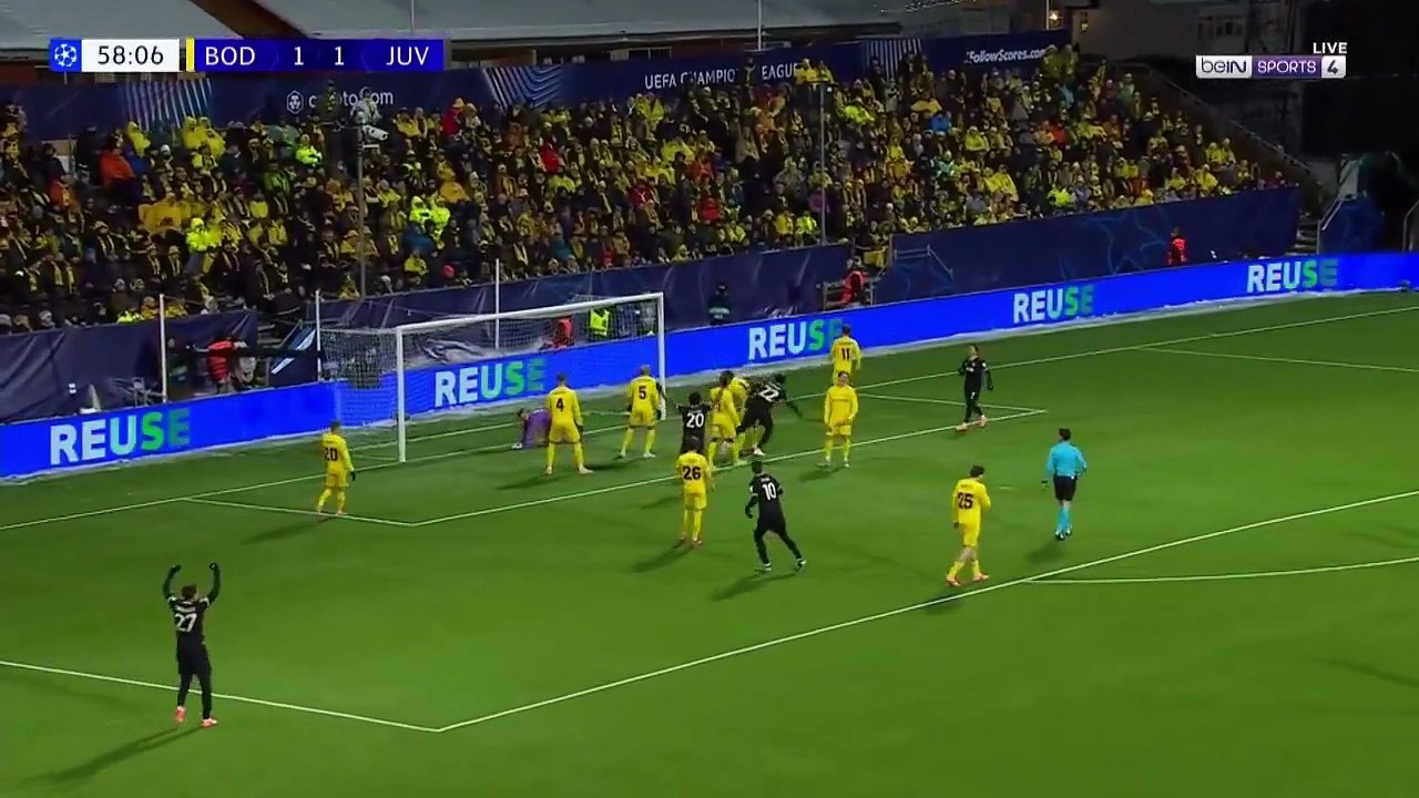 اهداف مباراة يوفنتوس وبودو جليمت 3 2 دوري ابطال اوروبا