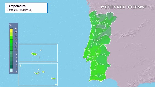 Temperaturas do ar mínimas permanecem muito baixas nos próximos dias, próximas dos 0 ºC, principalmente nos distritos de Bragança e Guarda.