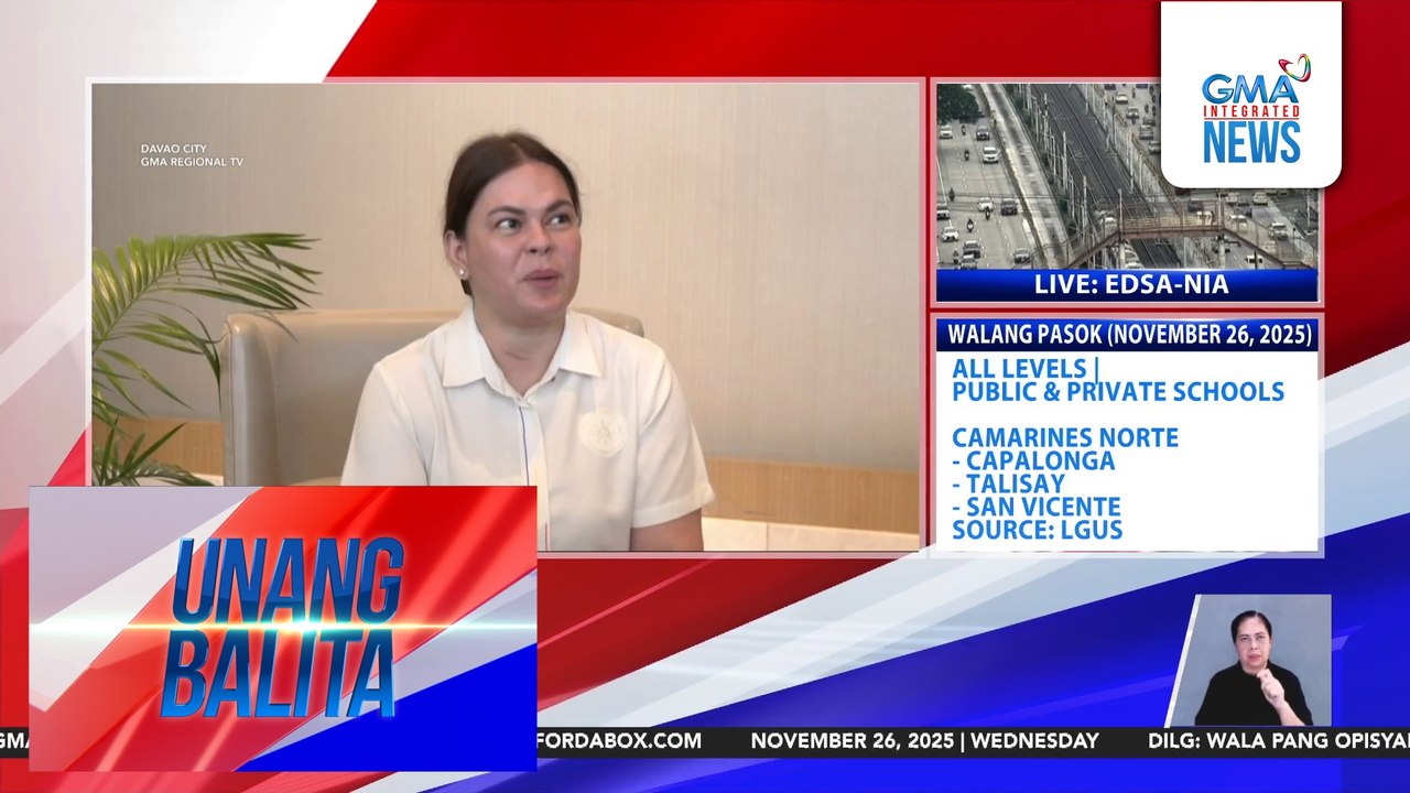 VP Duterte – Maraming impeachable offense si PBBM pero wala akong balak maghain ng impeachment complaint dahil hindi naman papansinin ng Kamara | Unang Balita
