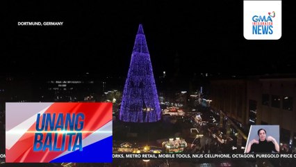 1,200 puno, pinagpatong-patong para makabuo ng 45 meter na Christmas tree | Unang Balita