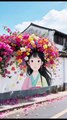 Street art filles et fleurs