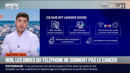 Santé: l'ANSES confirme qu'il n'existe aucun lien entre ondes de téléphones et apparition de cancers