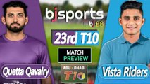 Abu Dhabi T10 2025 | Vista Riders  vs Quetta Qavalry 23rd T10 Match Preview |