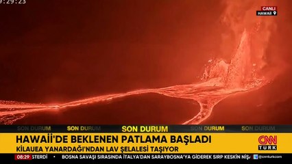 Kilauea Yanardağı'ndan lav şelalesi taşıyor!
